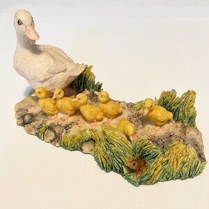 Vintage signed Lowell Davis cottagecore painted duck figurine